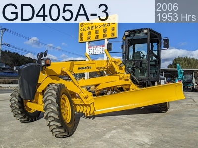 Used Construction Machine Used KOMATSU Grader Articulated frame GD405A-3 #GD002-6362, 2006Year 1953Hours