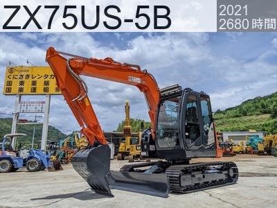 中古建設機械 中古 日立建機 油圧ショベル・バックホー ０．２－０．３立米 ZX75US-5B #75690, 2021年式 2680時間