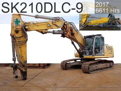 Used Construction Machine Used KOBELCO Demolition excavators Long front SK210DLC-9 #YQ13-11200, 2017Year 6611Hours