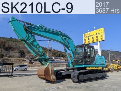 Used Construction Machine Used KOBELCO Excavator 0.7-0.9m3 SK210LC-9 #YQ13-11279, 2017Year 3687Hours