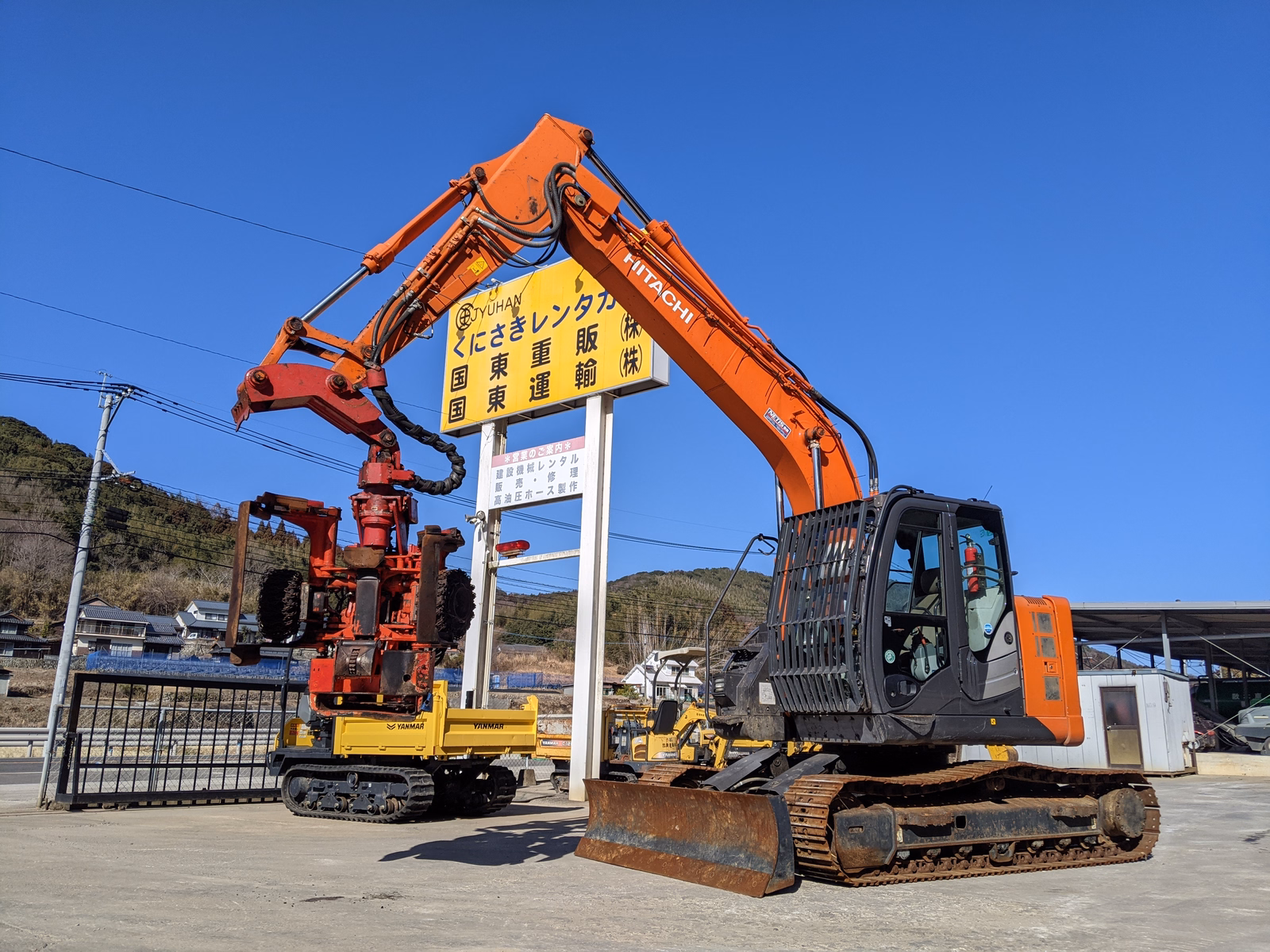 Used Construction Machine Used HITACHI Forestry excavators Harvester ZX135US-5B Photos